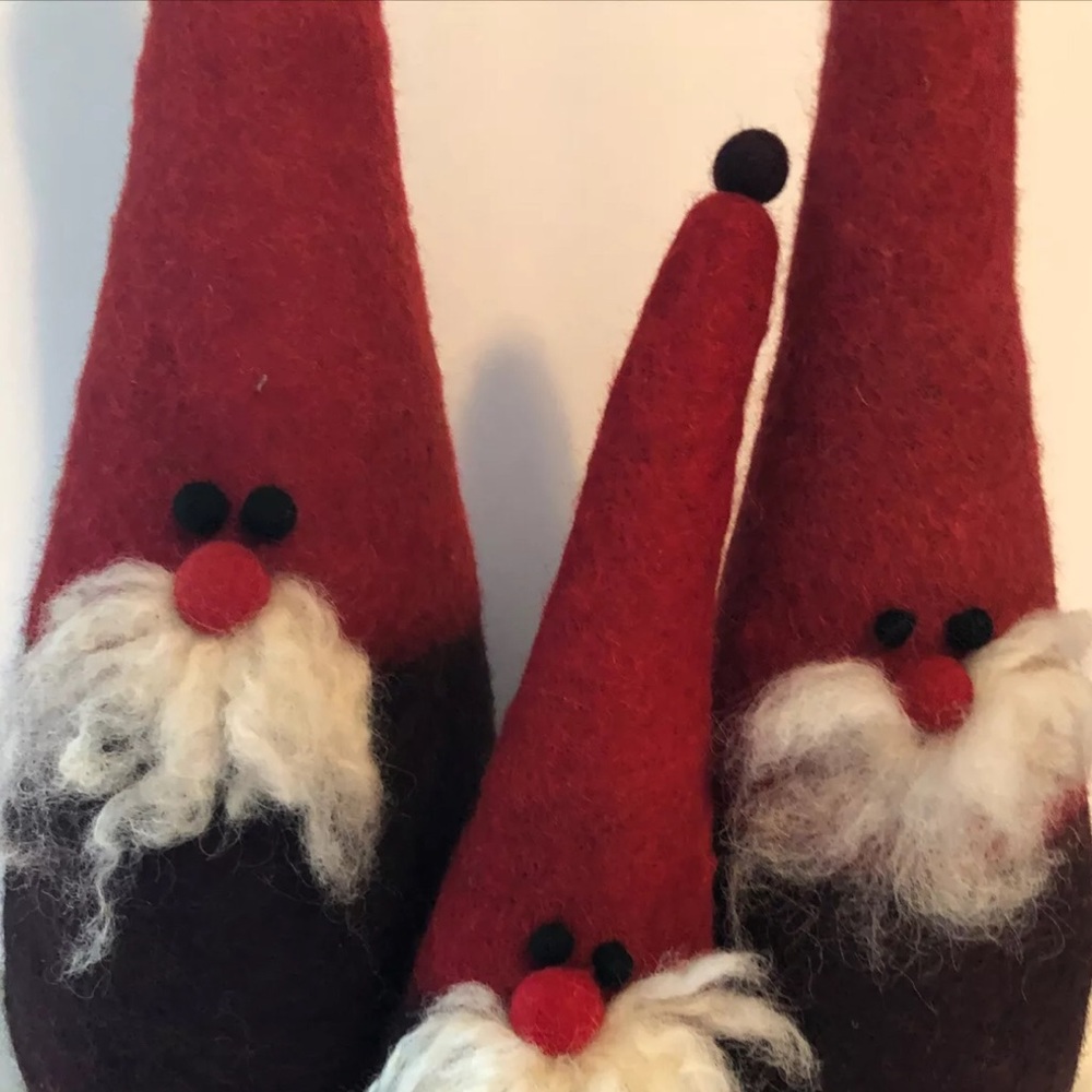 Gnomes Holiday Christmas 100% Wool Dolls Decorations ~ Garnet Hill